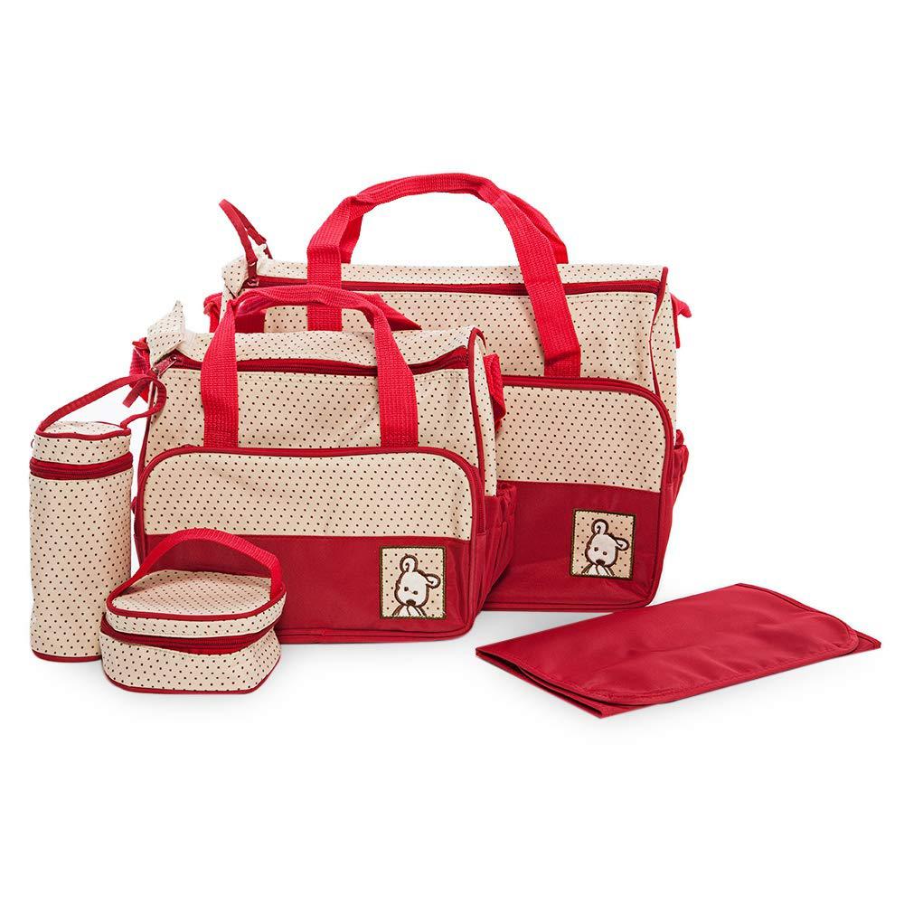 Diaper Bag 5pcs Set - Red Inknu