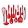 Utensil Silicone 10Pc Red Set 10 Piece Red Artigee