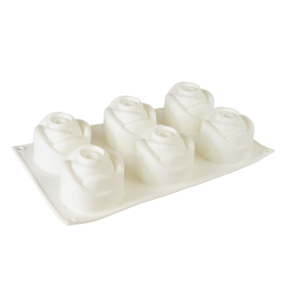 Silicone Mousse Mold Rose 6 Cavity 1 ct Artigee