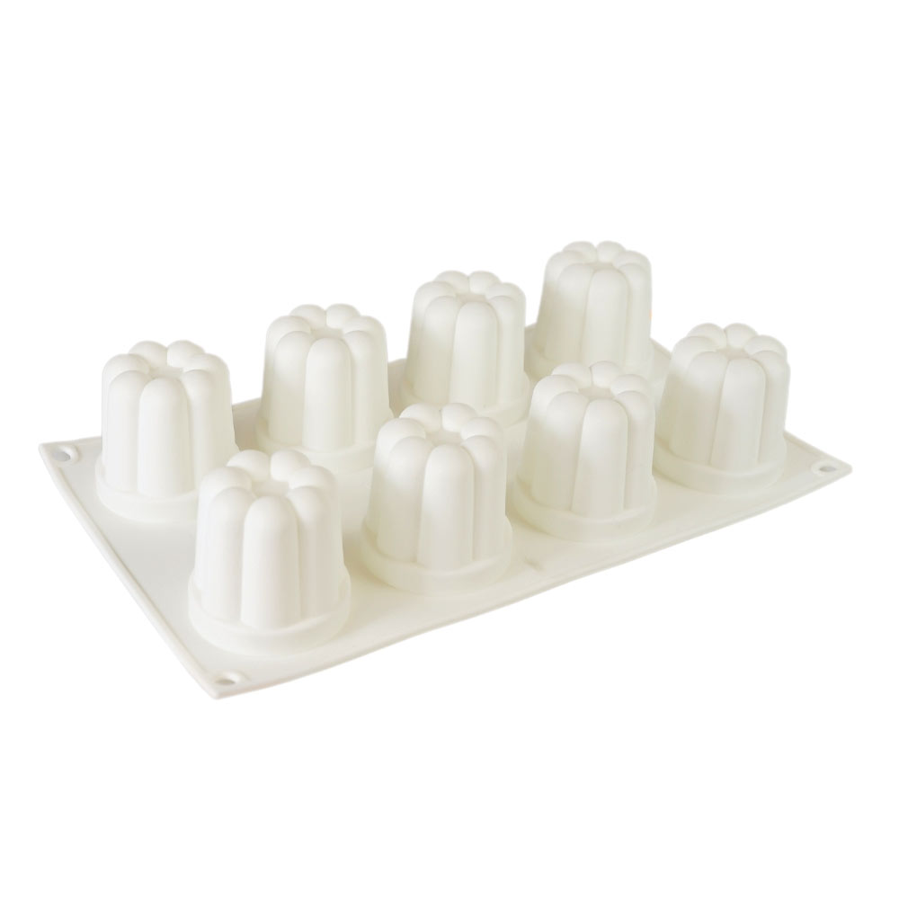 Silicone Mousse Mold Canneles 8 Cavity 1 ct Artigee