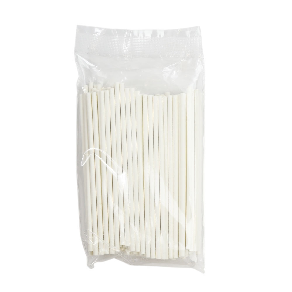 Paper Lollipop Sticks White 3x100mm 100pcs 1 ct Artigee