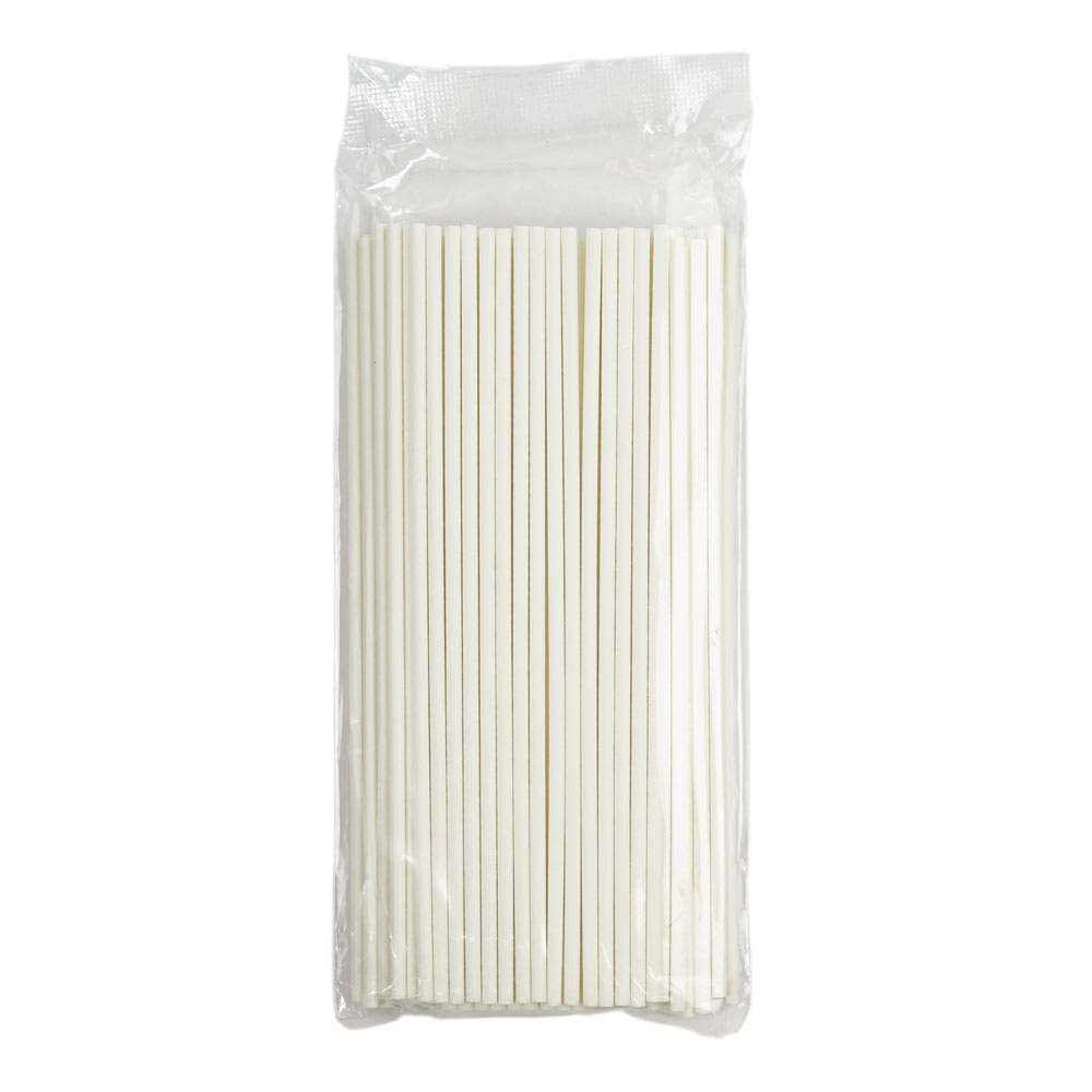 Paper Lollipop Sticks White 3x150mm 100pcs 1 ct Artigee
