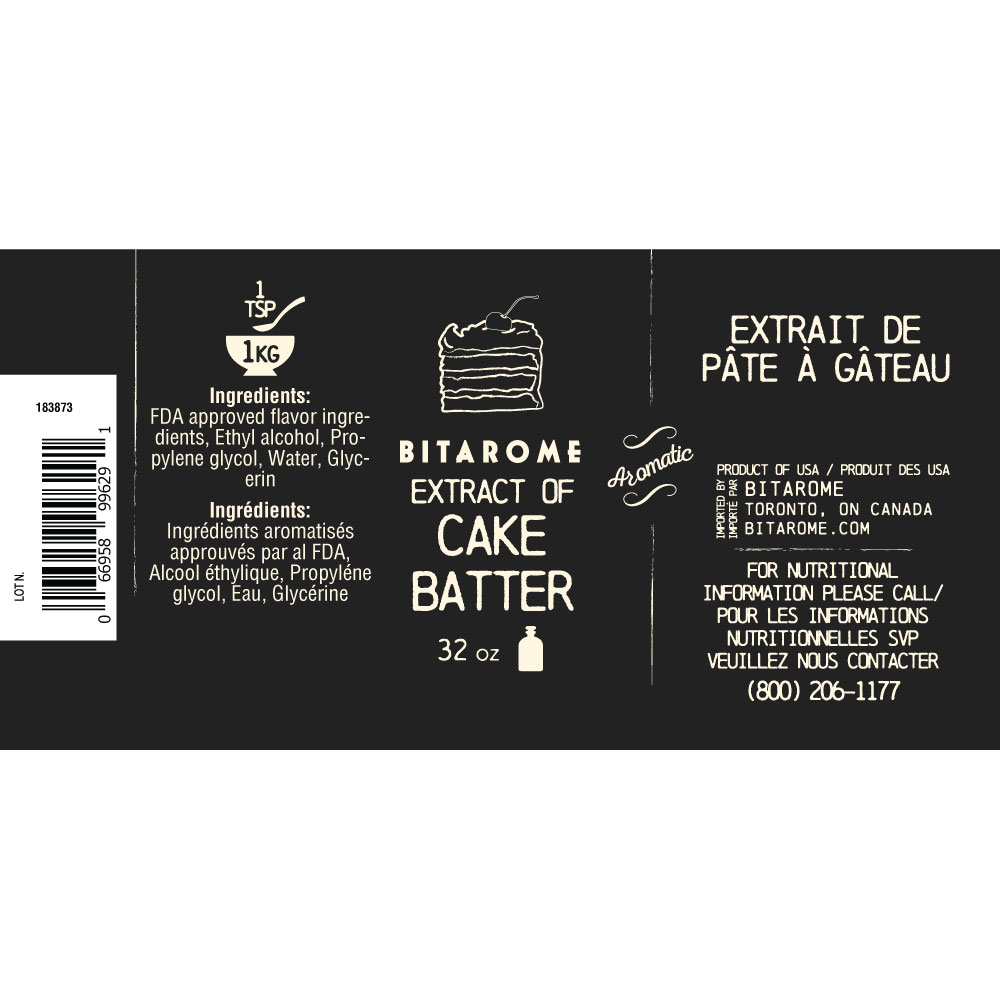 Cake Batter Extract ; 32 oz Bitarome