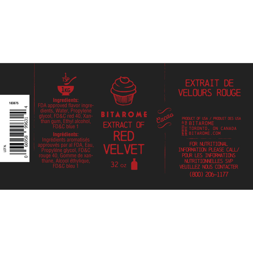 Red Velvet Extract ; 32 oz Bitarome