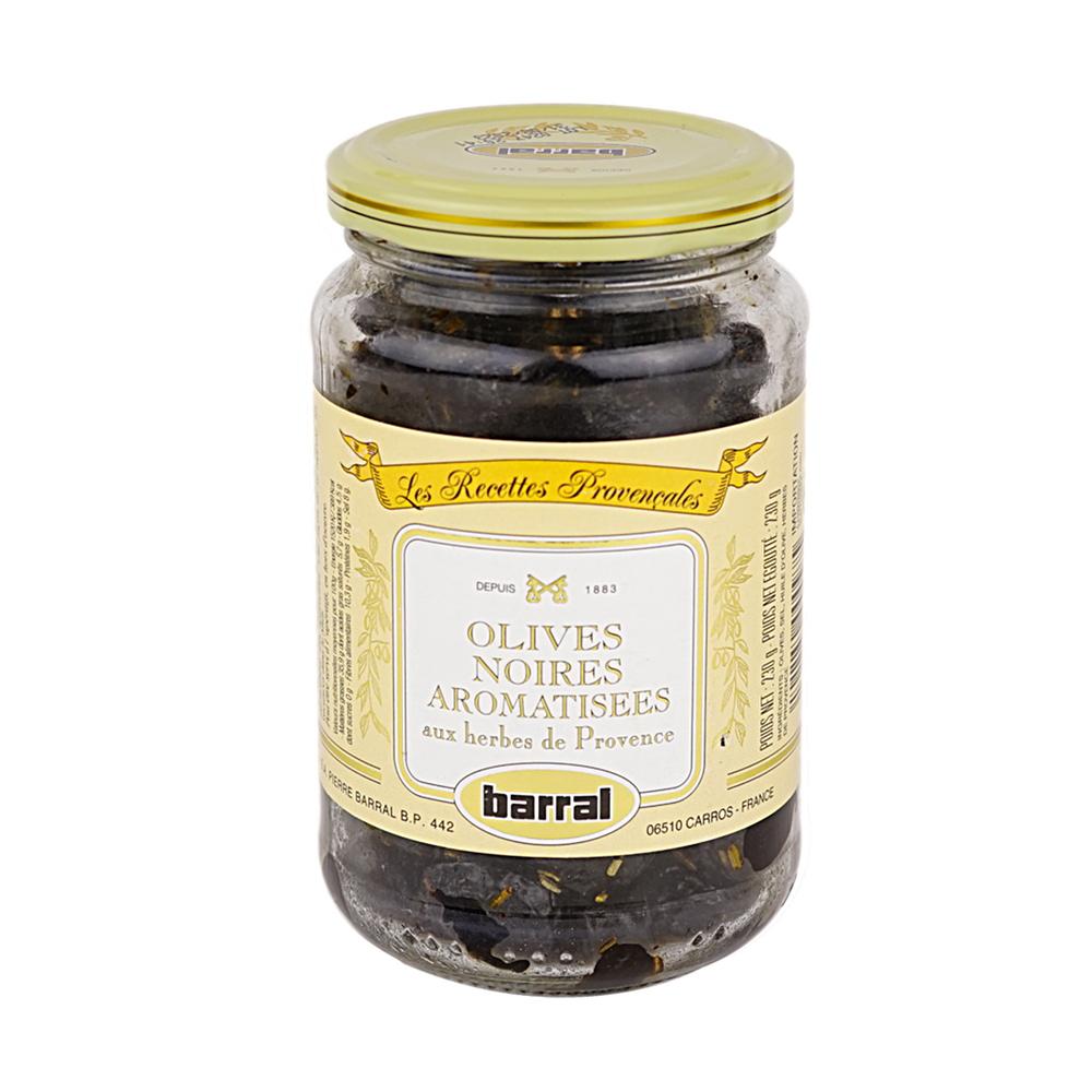 Black Cured Olives w/ Herb Provence 370 ml Barral
