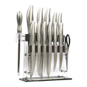 Stainless Steel Knife Set with Acrylic Stand 14 piece - Set Artigee