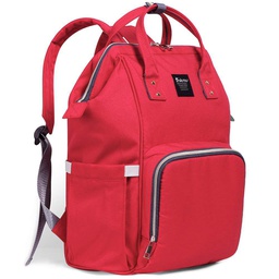 [KNU-8019] Diaper Waterproof Backpack - Red Inknu