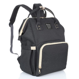 [KNU-8021] Diaper Waterproof Backpack - Black Inknu
