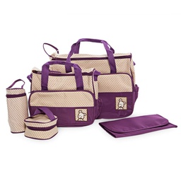 [KNU-8026] Diaper Bag 5pcs Set - Purple Inknu