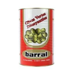 [122032] Olive Manzanilla Green Pitted Tin 4.25 L Barral