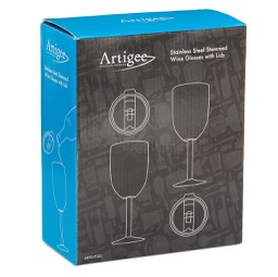 [ARTG-7102] Wine Cup Double Wall w/Lid 2 Pc Set Artigee